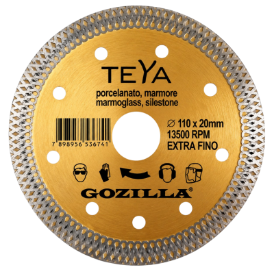 Disco de Corte T-Jet para Porcelanato e Ultracompacto 110mm x 20mm Gozilla