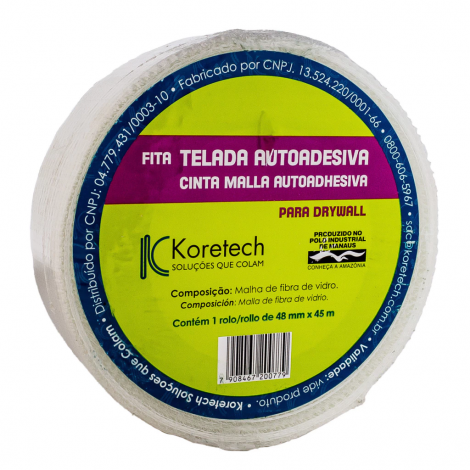 Fita Telada para Drywall 48mm x 45m para Junta de Gesso