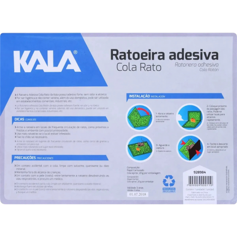 Ratoeira Adesiva para Rato Kala – Captura de Ratos e Pequenos Roedores