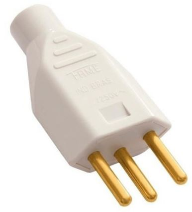 Plugue Junção Macho 2P+T 20A 250V Cinza FAME 1913