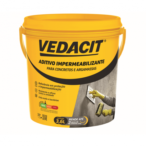 VEDACIT IMPERMEABILIZANTES CONCRETOS E ARGAMASSAS 3,6 LITROS