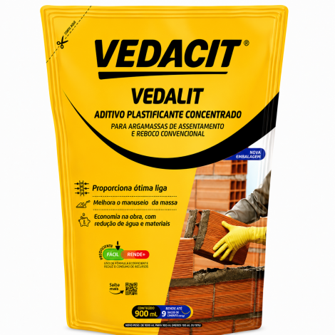 Vedalit Vedacit 900ml Aditivo Plastificante para Argamassas e Reboco