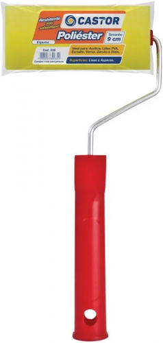 Rolo de Espuma Poliéster Castor 9cm com Cabo para Pintura