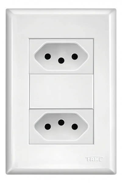 Tomada Dupla 2P+T 20A 250V com Placa Evidence FAME 2916 Branca