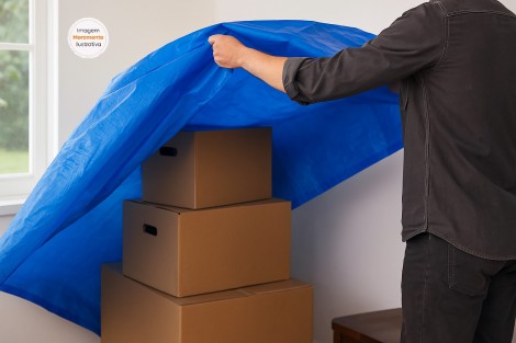 Lona Plástica Azul Média Maxilona – Proteção Contra Sol, Chuva e Vento