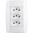 Conjunto 3 Tomadas 20A 250V Monobloco Slim Branco