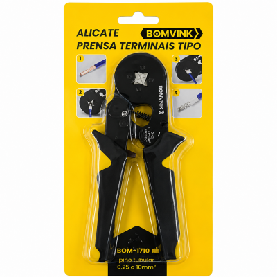 Alicate Prensa Terminais Ilhós 0,25 a 10mm² Bomvink BOM-1710