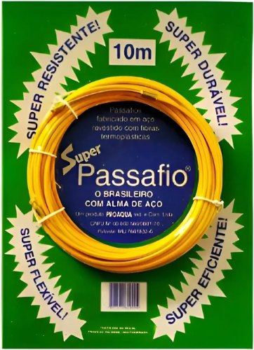 Passa Fio com Cabo de Aço em Nylon Super 10 Metros