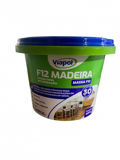 Massa para Madeira F12 Branca 400g para Correções e Acabamentos