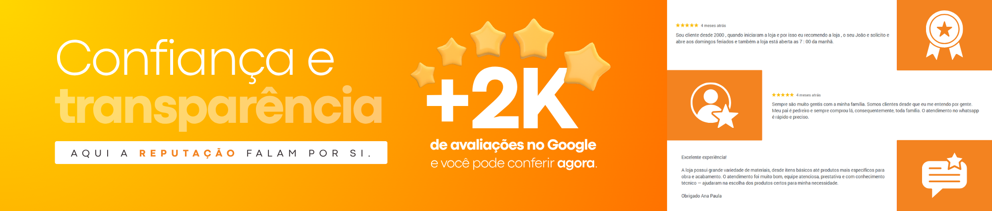 AVALIAÇÕES GOOGLE