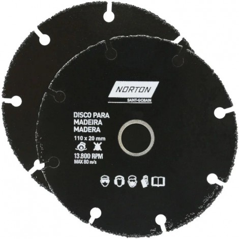 DISCO CORTE MADEIRA S.MARMORE TUNG110X20 - NORTON