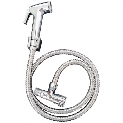 Ducha Higiênica Econômica CJEAN com Gatilho Branco Cromado 1/4 de Volta