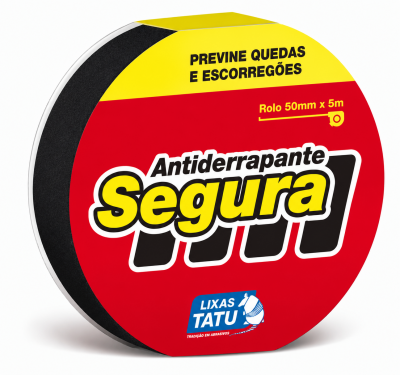 Fita Antiderrapante Segura Preta 50mm x 5m Lixas Tatu