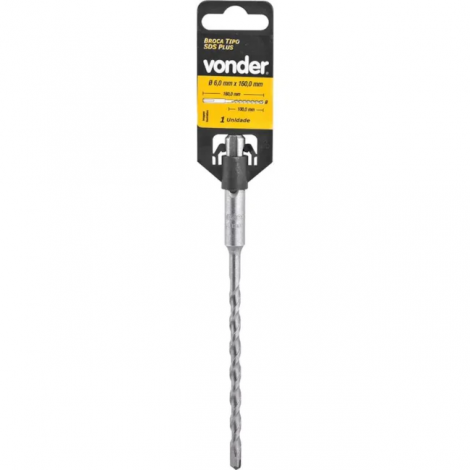 broca tipo sds plus 6,0mm x 160,0mm Vonder