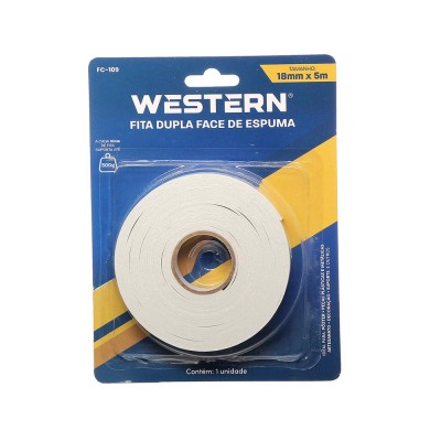Fita Dupla Face Espuma Western 5m x 18mm