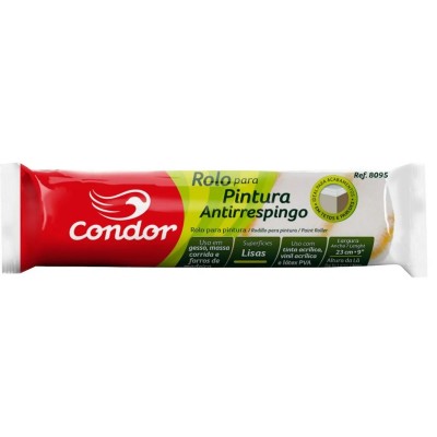 Rolo de Lã Antirrespingo 23cm Condor 8095 – Pintura Limpa em Superfícies Lisas
