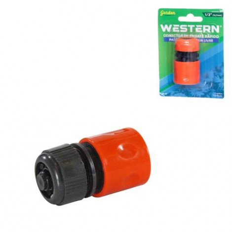 Engate Rápido 1/2" Passagem Livre para Mangueira – Western Ref. JD-17
