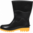 Bota Galocha de PVC Preta com Solado Amarelo Worker
