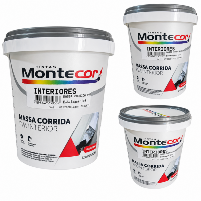 Massa Corrida PVA Interior 1/4 Montecor – Acabamento Liso para Paredes Internas | Tokari