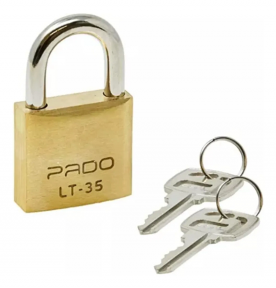 Cadeado Pado LT-35 35mm em Latão com 2 Chaves