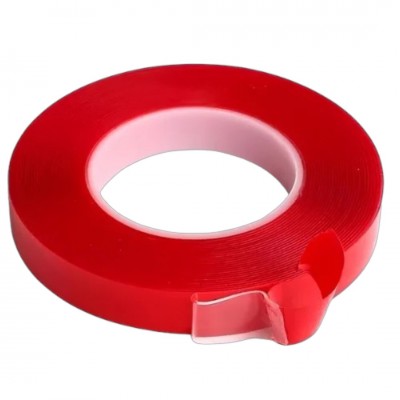 Fita Dupla Face Banana 18mm x 2m Acrílica Vermelha Koretech
