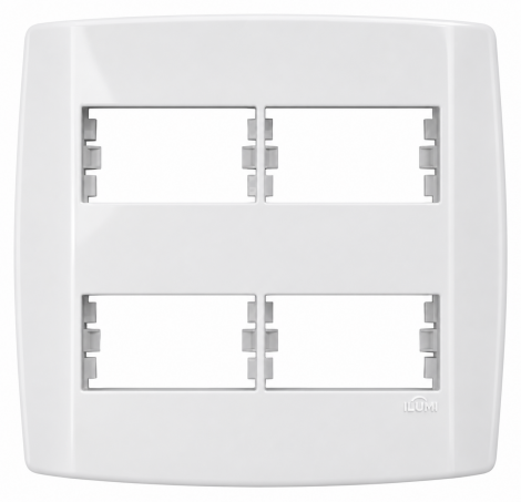 Placa 4x4 com Suporte Slim Ilumi para 2+2 Módulos Separados Horizontal