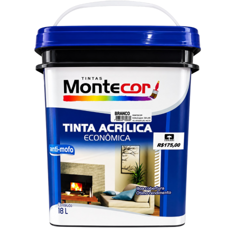 Tinta Acrílica Econômica Antimofo Montecor 18 Litros