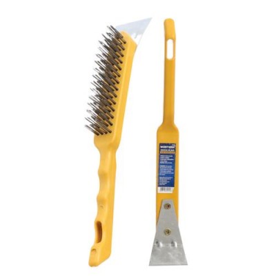 Escova de aço com raspador