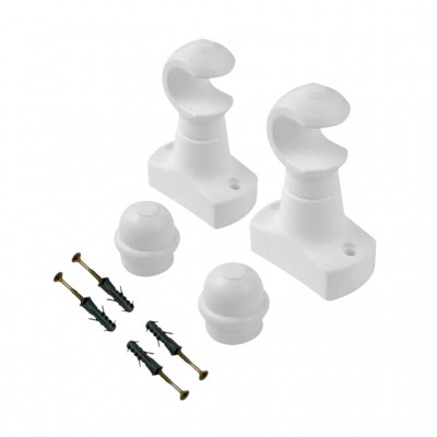 Kit Suporte para Varão de Cortina Garra 28mm Branco – Com Parafusos e Buchas