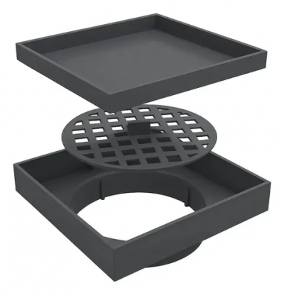 Ralo Invisível 10 x 10 cm Preto SS Lares
