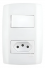 Conjunto Interruptor Simples 10A + Tomada 10A 250V Slim Ilumi