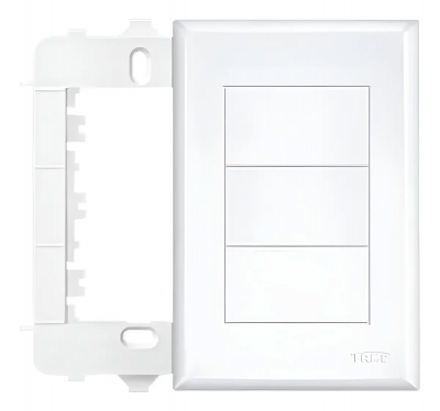Placa Cega 4x2 com Suporte Evidence Branca FAME 2883