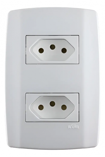 Conjunto 2 Tomadas 20A 250V Separadas Monobloco Slim Ilumi
