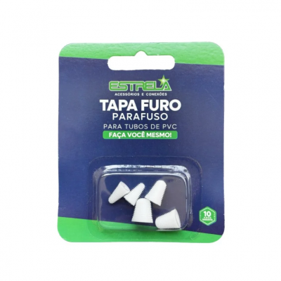 Tapa Furo para Parafuso PVC Branco com 5 Peças