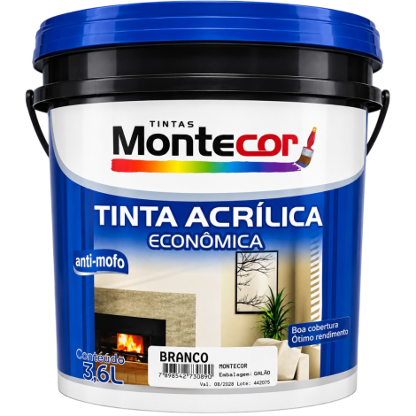 Tinta Acrílica Antimofo Montecor Branco 3,6 Litros