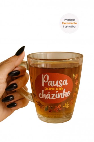 Caneca Chá Prince Printed City Glass Premium 250ml – Código 29381 – Transparente com Estampa