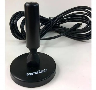 Antena Digital 360° Interna/Externa com Cabo de 3m – Prime Tech | Sinal Full HD, HDTV, 3D e SBTVD-T