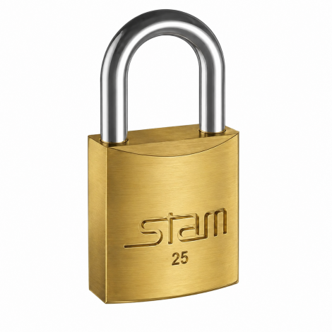 Cadeado Zamac Latonado 25mm Stam