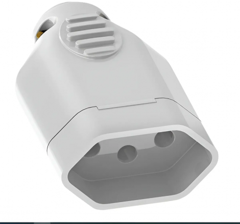 Plug Fêmea 2P+T 20A 250V Branco Ilumi – Segurança e Resistência para Instalações Elétricas | Tokari