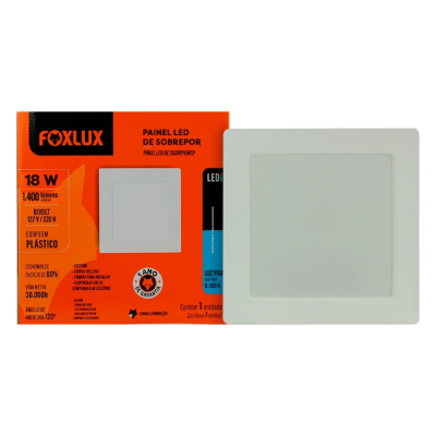 Luminária LED Sobrepor Quadrada 18W 6500K Foxlux