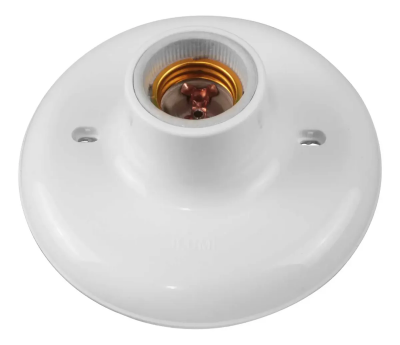 Plafon Branco com Receptáculo de Porcelana 100W 250V ILUMI