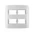 PLACA 4X4 2+2 MODULOS SEPARADOS HORIZONTAL C/ SUPORTE SLIM