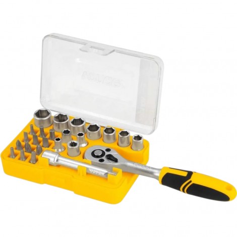 Jogo de Soquetes Sextavados 1/4" 4 a 13mm com 25 Peças Vonder