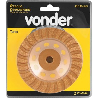 Rebolo Diamantado 115 mm Turbo Vonder | Ref. 12.66.115.000 | Para Esmerilhadeira 4.1/2