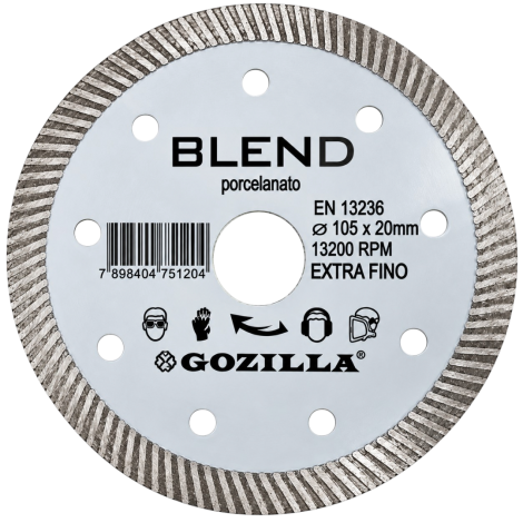 Disco de Corte para Porcelanato Blend Extra Fino 110 x 20 mm Gozilla