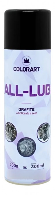 Spray ColorArt ALL-LUB 300ml – Grafite Seco, Lubrificante Sem Óleo, Alta Penetração