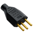 Plugue de Junção Macho 2P+T 10A 250V Preto de Sobrepor 2142 FAME