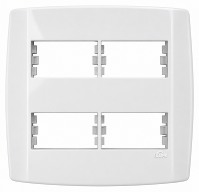 Placa 4x4 com Suporte Slim Ilumi para 2+2 Módulos Separados Horizontal