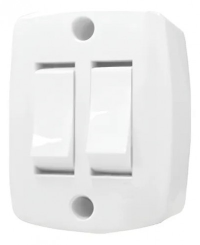 2 INTER SIMPLES 6A 250V~ SOBREPOR RETANGULAR