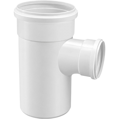 Tê de Redução para Esgoto 75 x 50mm Branco Krona